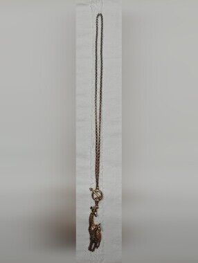 Goldtone Giraffe & Baby Necklace